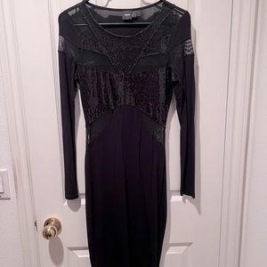 ASOS black fitted sequin/mesh dress US 6, never worn